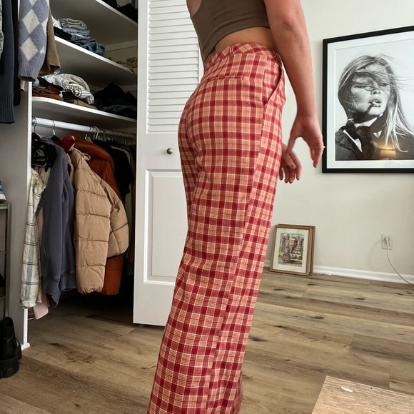 Brandy Melville red plad pants - Picture 5 of 5